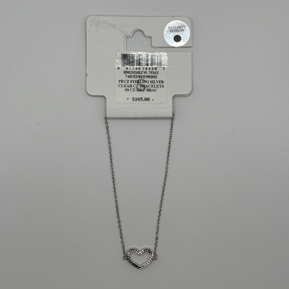Giani Bernini Women's Sterling Silver Cubic Zirconia Heart Pendant Bracelet - Picture 4 of 6
